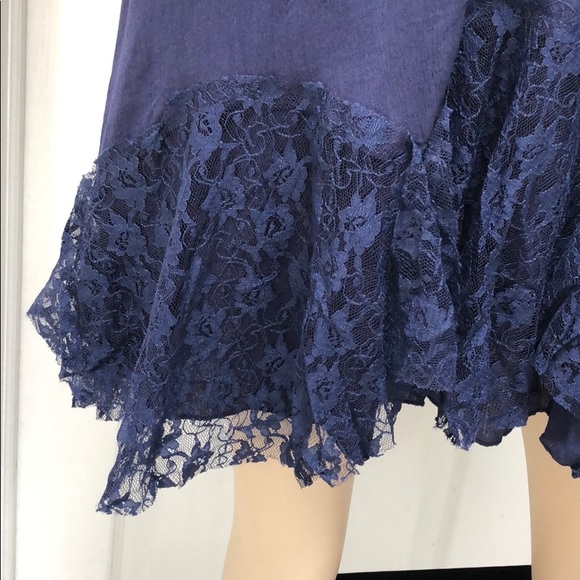 LACE TRIM NAVY DRESS - Picture 8 of 9